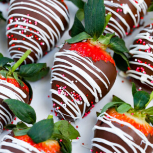rows of Easy Chocolate Covered Strawberries.