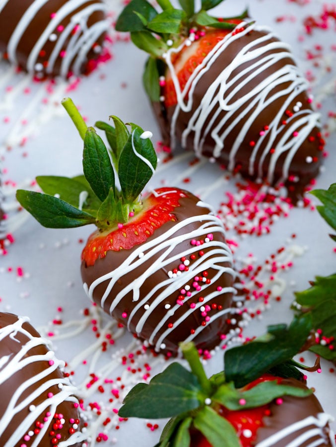 toppings on strawberries.