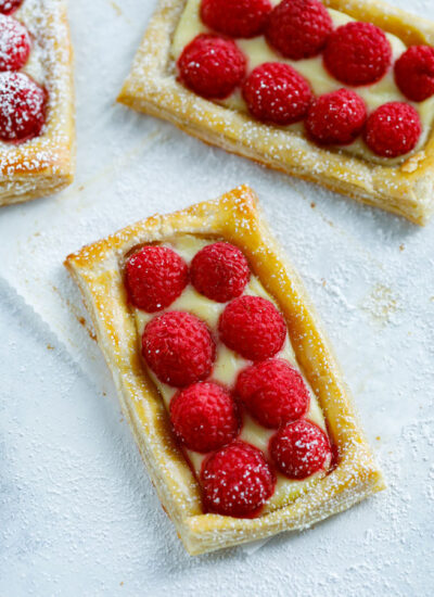 Raspberry Puff Pastry Tarts dessert