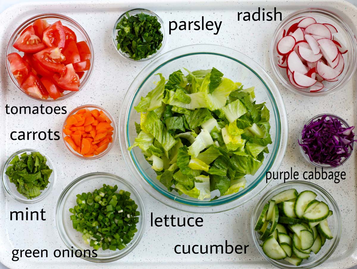 Ingredients to make the salad