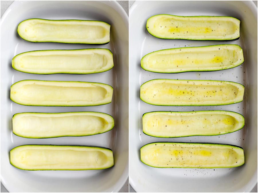 cored zucchini