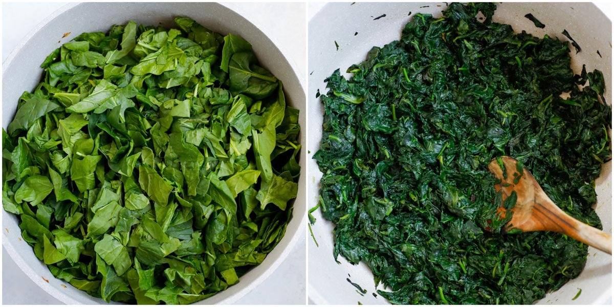 fresh spinach saute