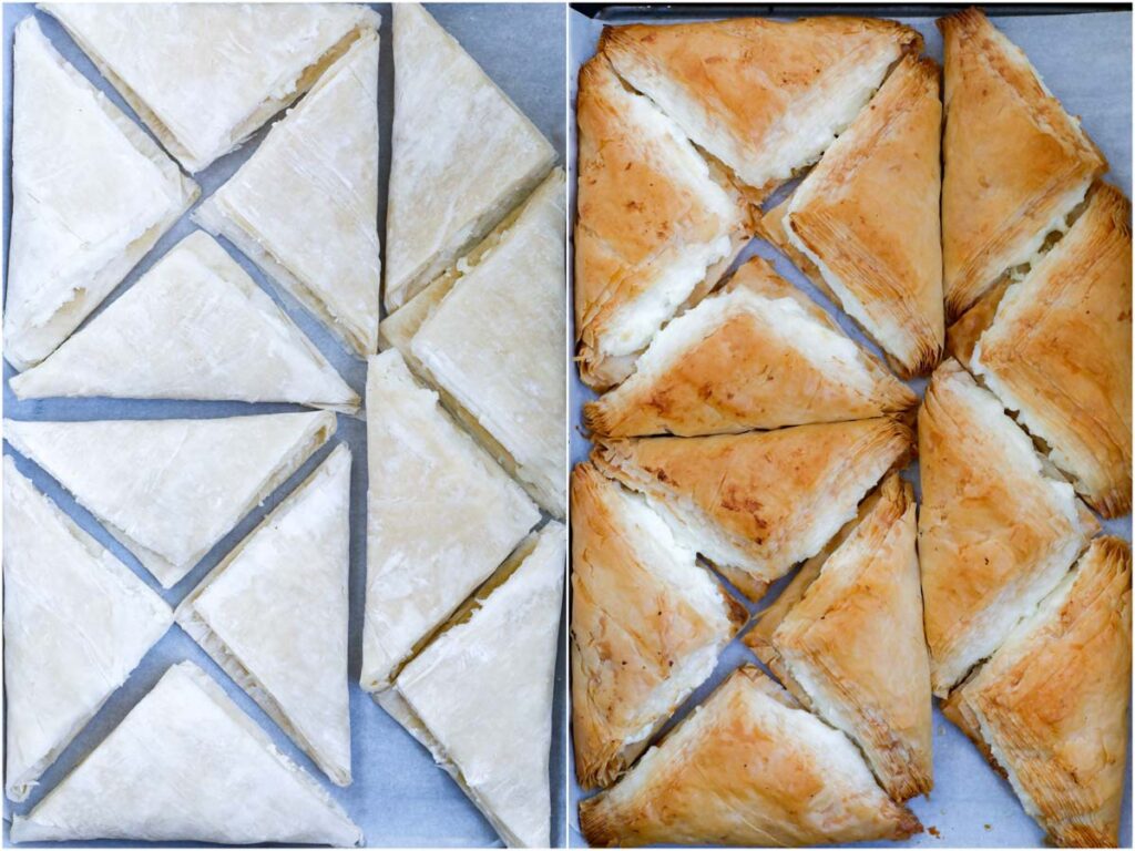 phyllo dough pasty on a pan