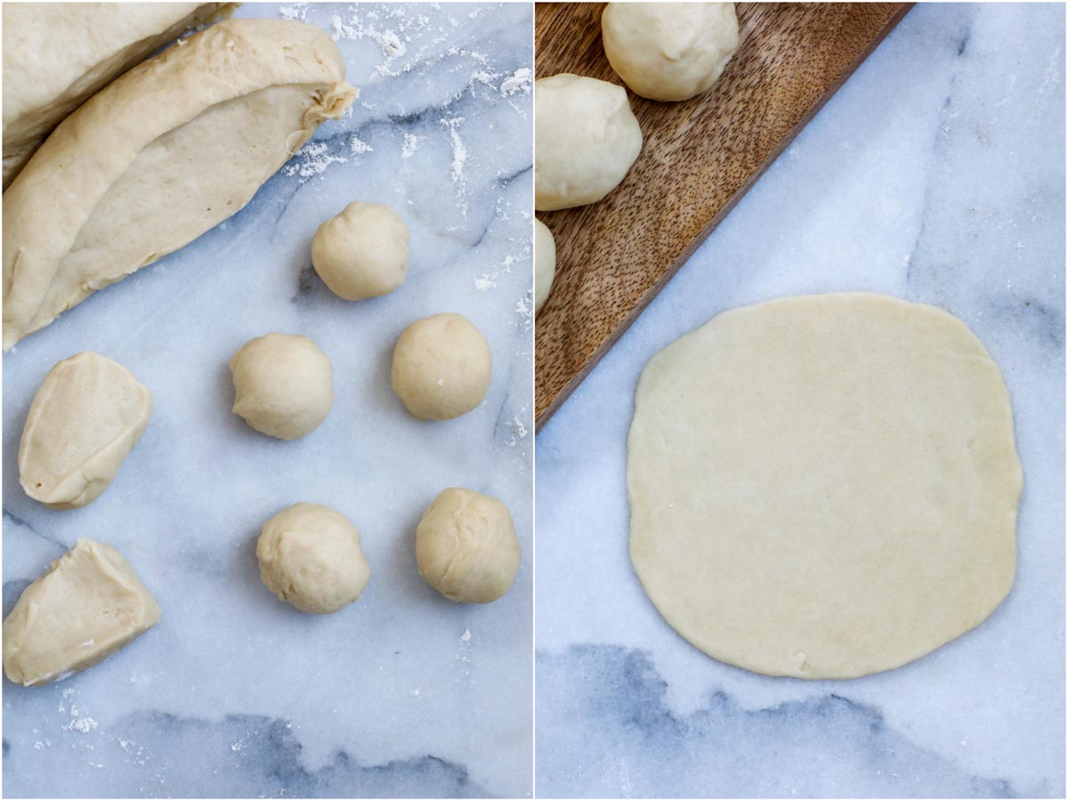 dough formed into small balls