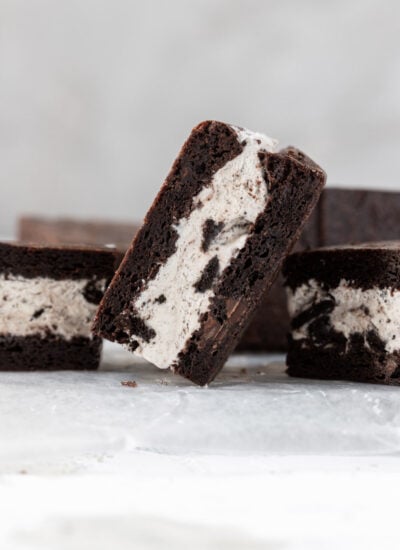 oreo ice cream sandwich tipped on the side