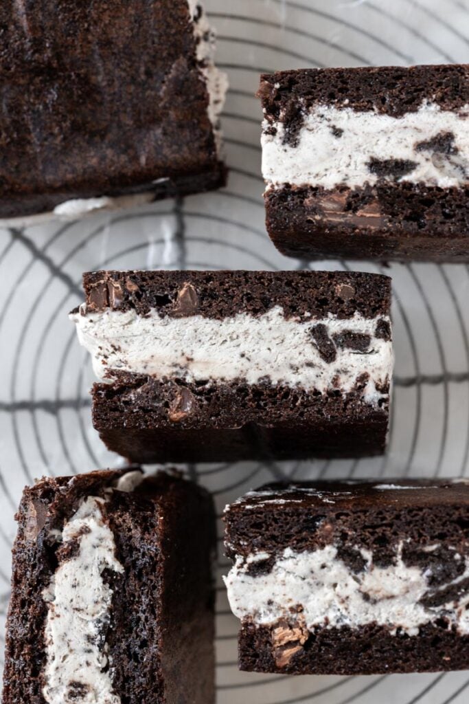 Oreo Ice Cream Sandwich on a rack