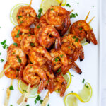 grilled shrimp skewers on a plate