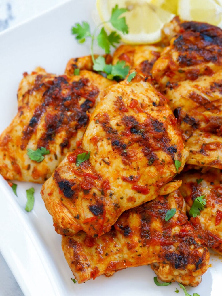 a plate of Harissa Chicken 