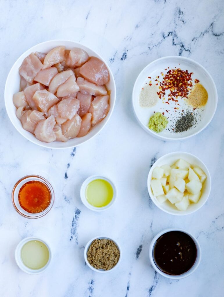 ingredients for Korean BBQ Chicken Skewers