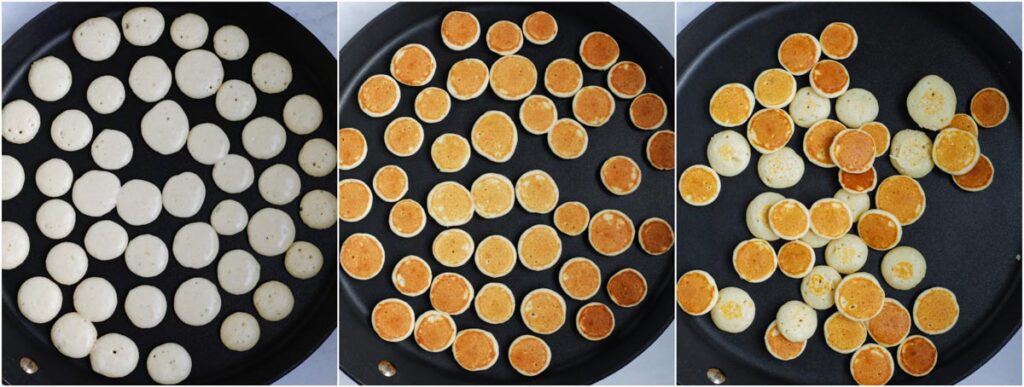 pancake cereal dots on a pan being cooked