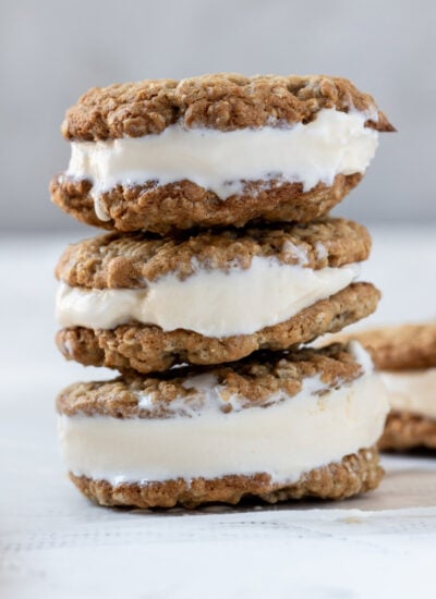 oatmeal ice cream sandwiches stacked up
