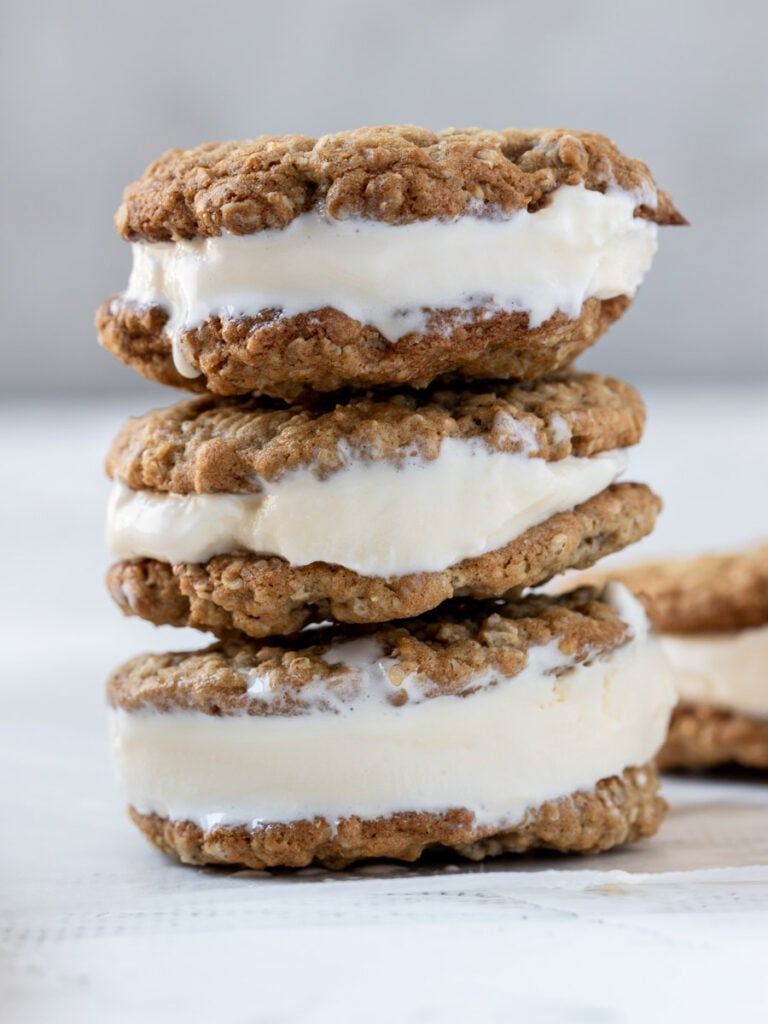 stack of cookie ice cream sandwiches