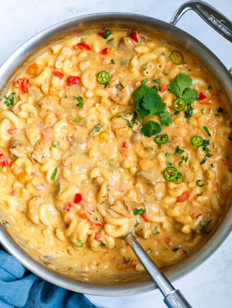 Chicken Mac N Cheese in a pot