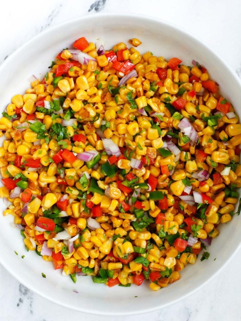 overhead shot of Street Corn Salad