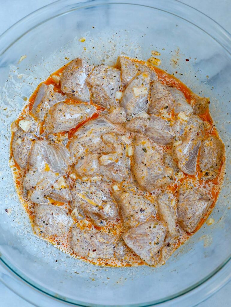 chicken tenders in marinade