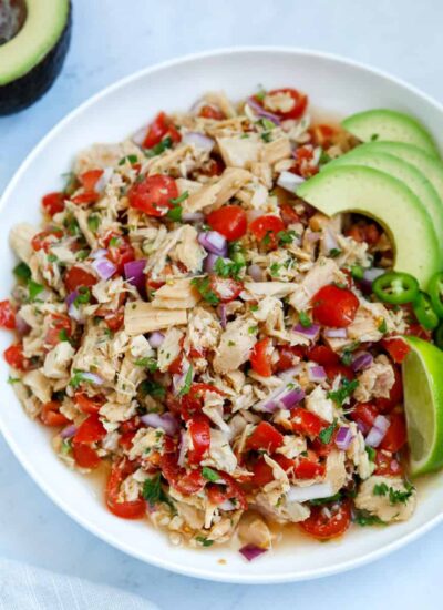 tuna ceviche served on a plate