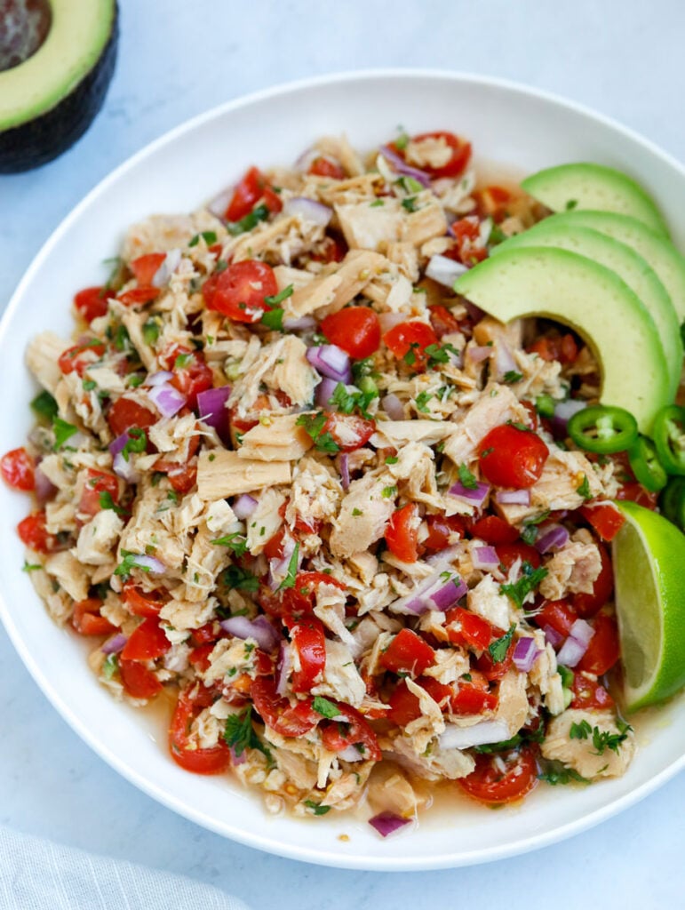 Tuna Ceviche on a plate