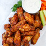 Air Fryer Chicken Wing Recipe on a white plate