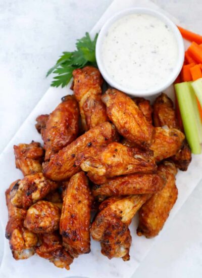 Air Fryer Chicken Wing Recipe on a white plate