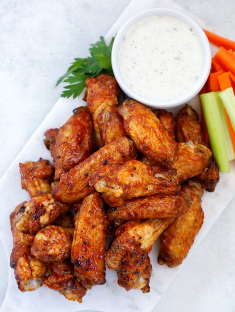 Air Fryer Chicken Wing Recipe on a white plate