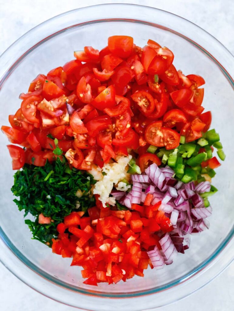 ingredients in a glass bowl.