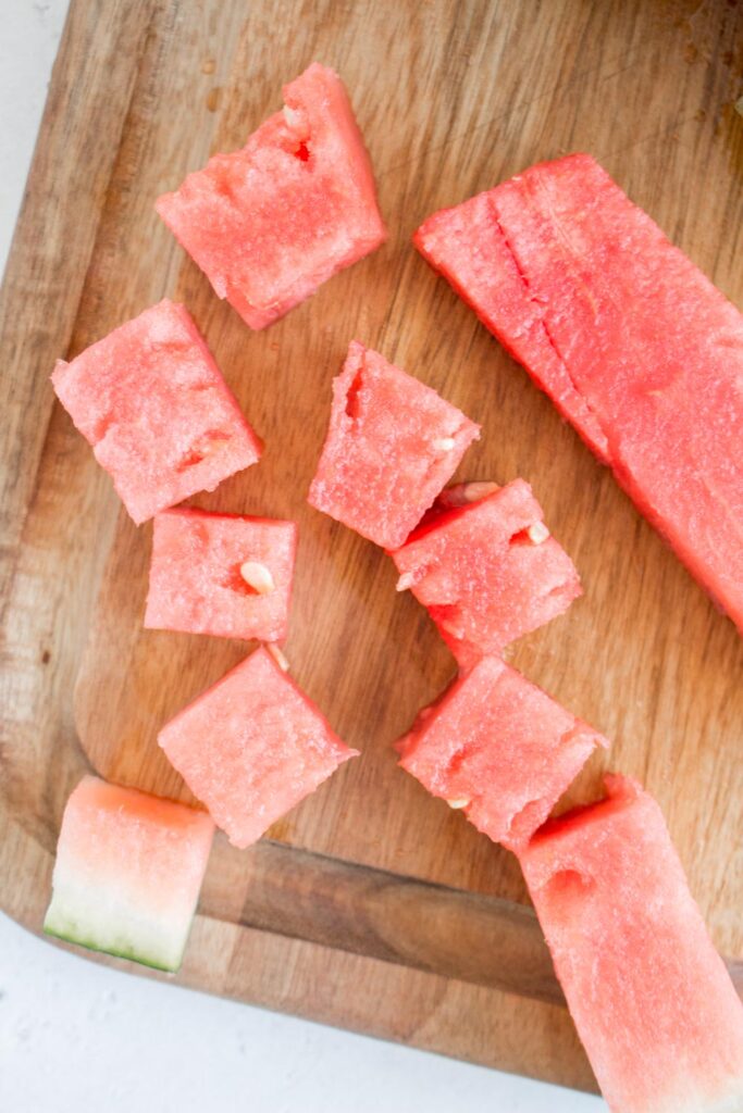 watermelon cut into cubes