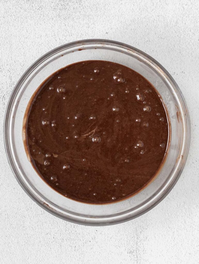chocolate muffin batter in a bowl