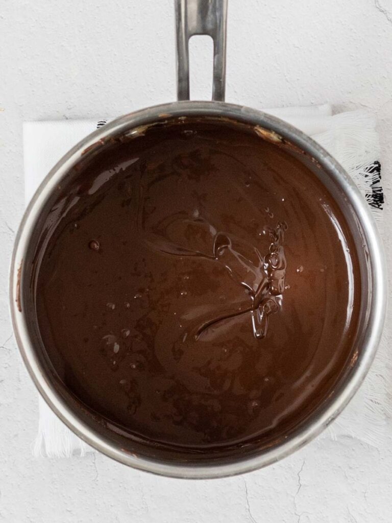 melted chocolate in a pot