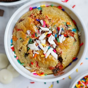 Baked funfetti baked oat with sprinkles on top.