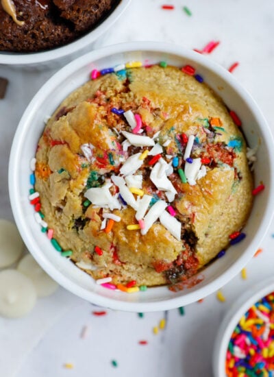 Baked funfetti baked oat with sprinkles on top.