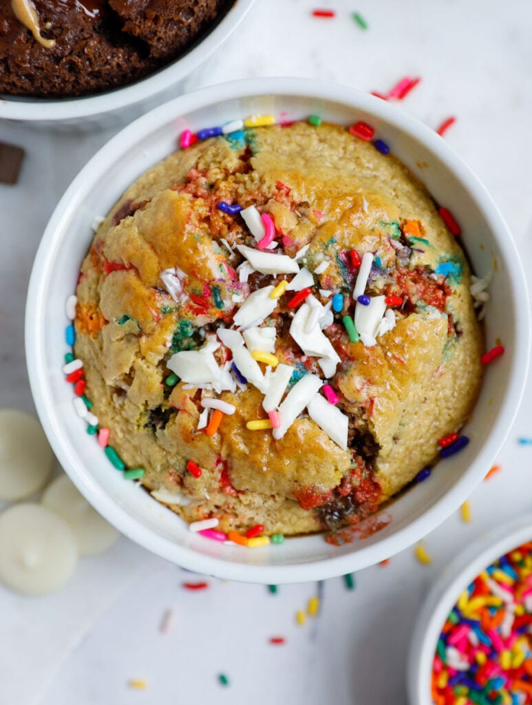 Baked funfetti baked oat with sprinkles on top.