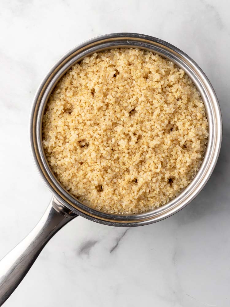 cooked quinoa in a pot