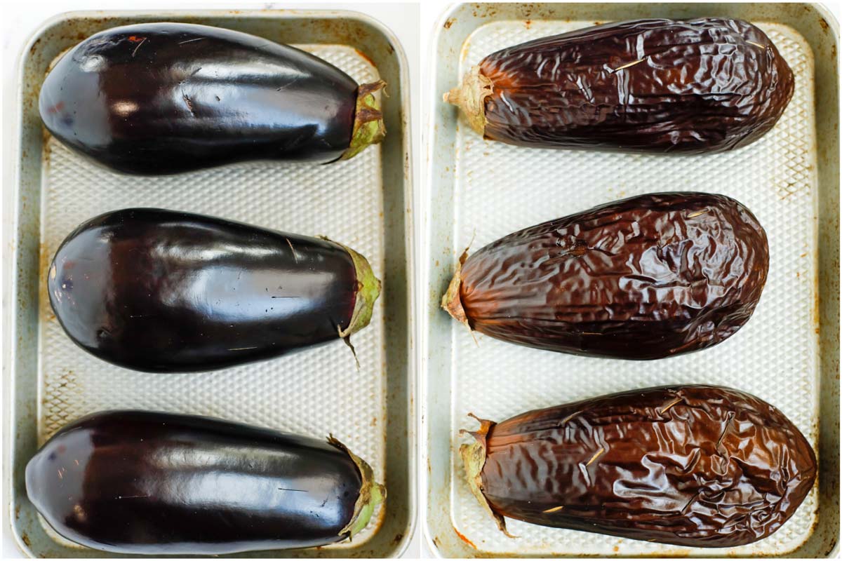 eggplant before and after baking