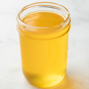 Ghee in a mason jar.