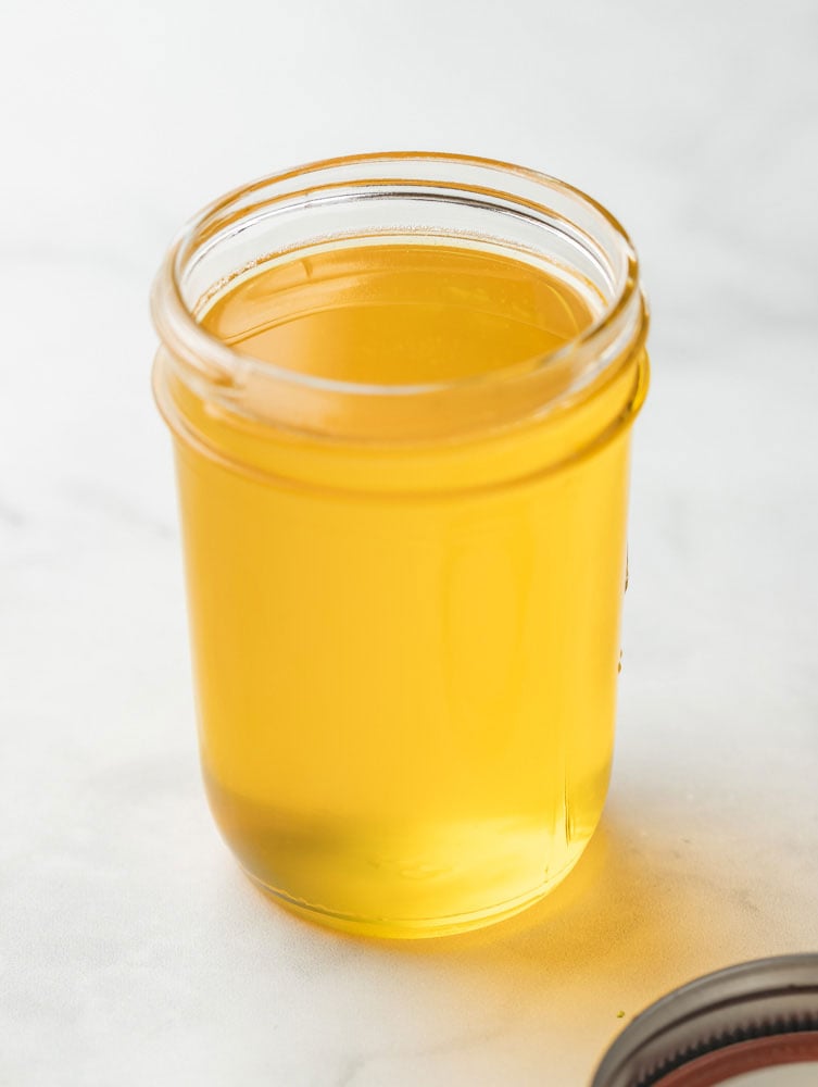 Ghee in a mason jar.