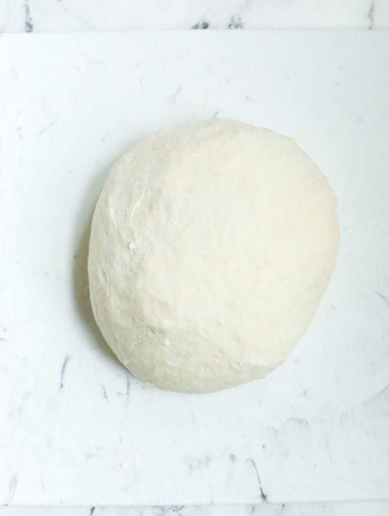 A ball of dough after being kneaded.