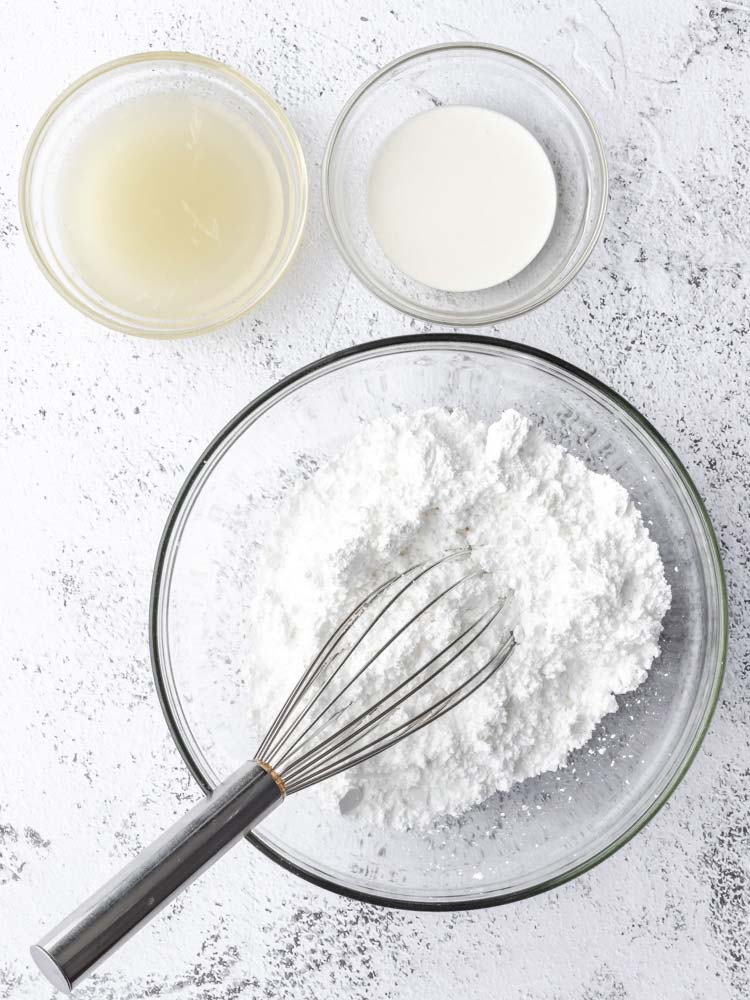 top down shot of lemon icing ingredients