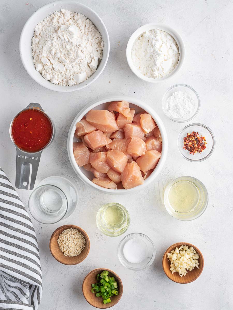 asian chicken recipe ingredients laid out