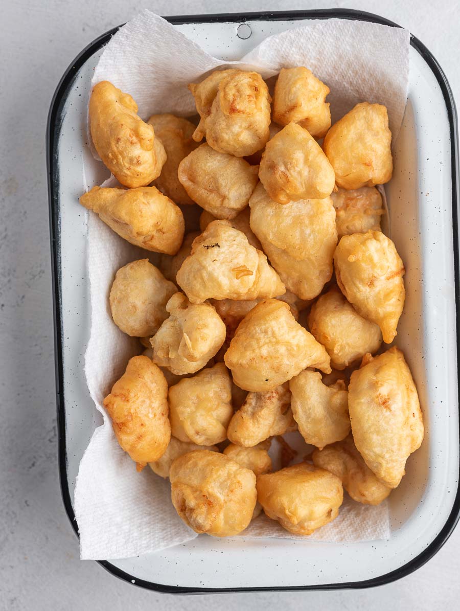 chicken bites after frying