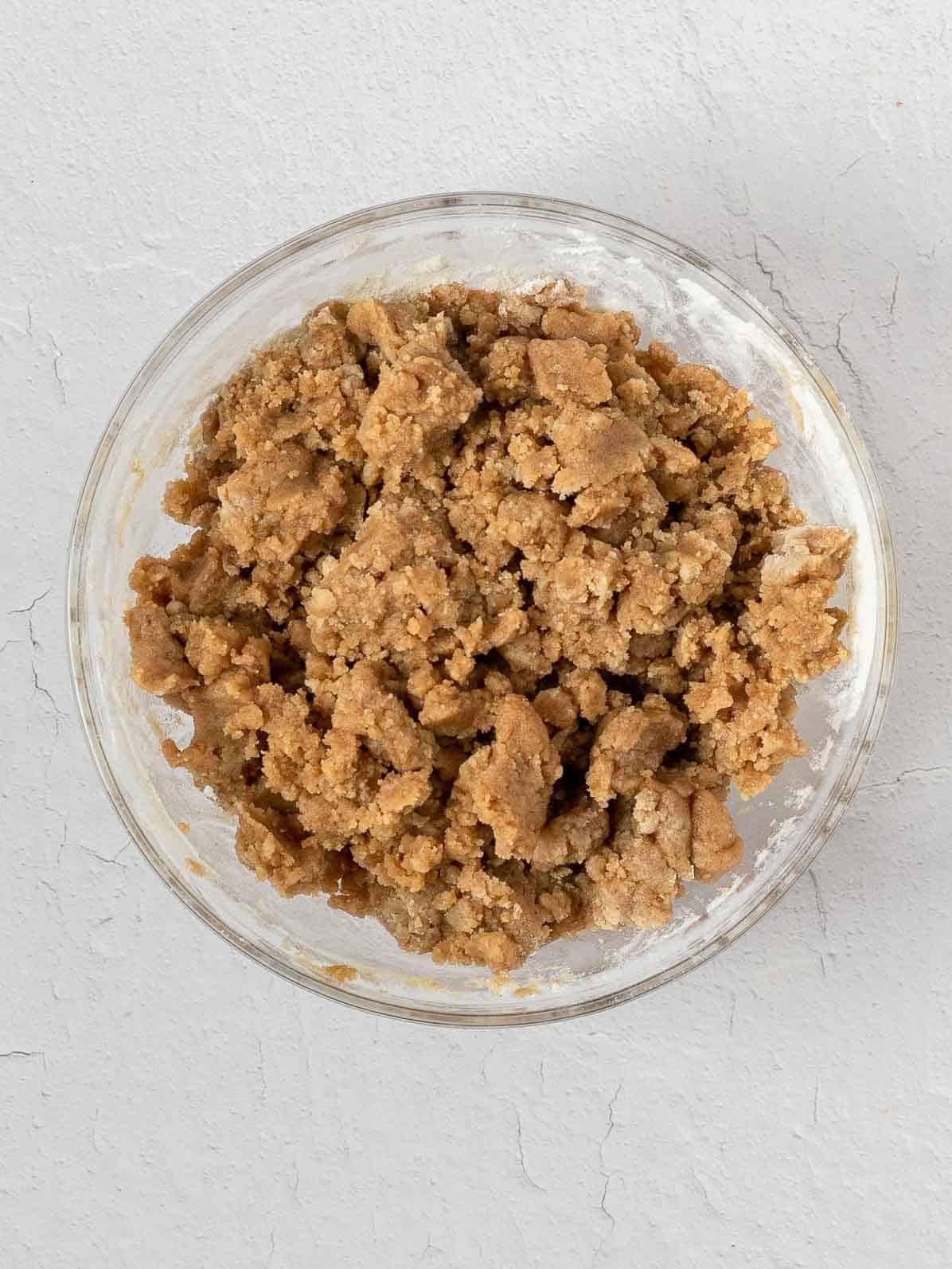 crumble mixture in a bowl