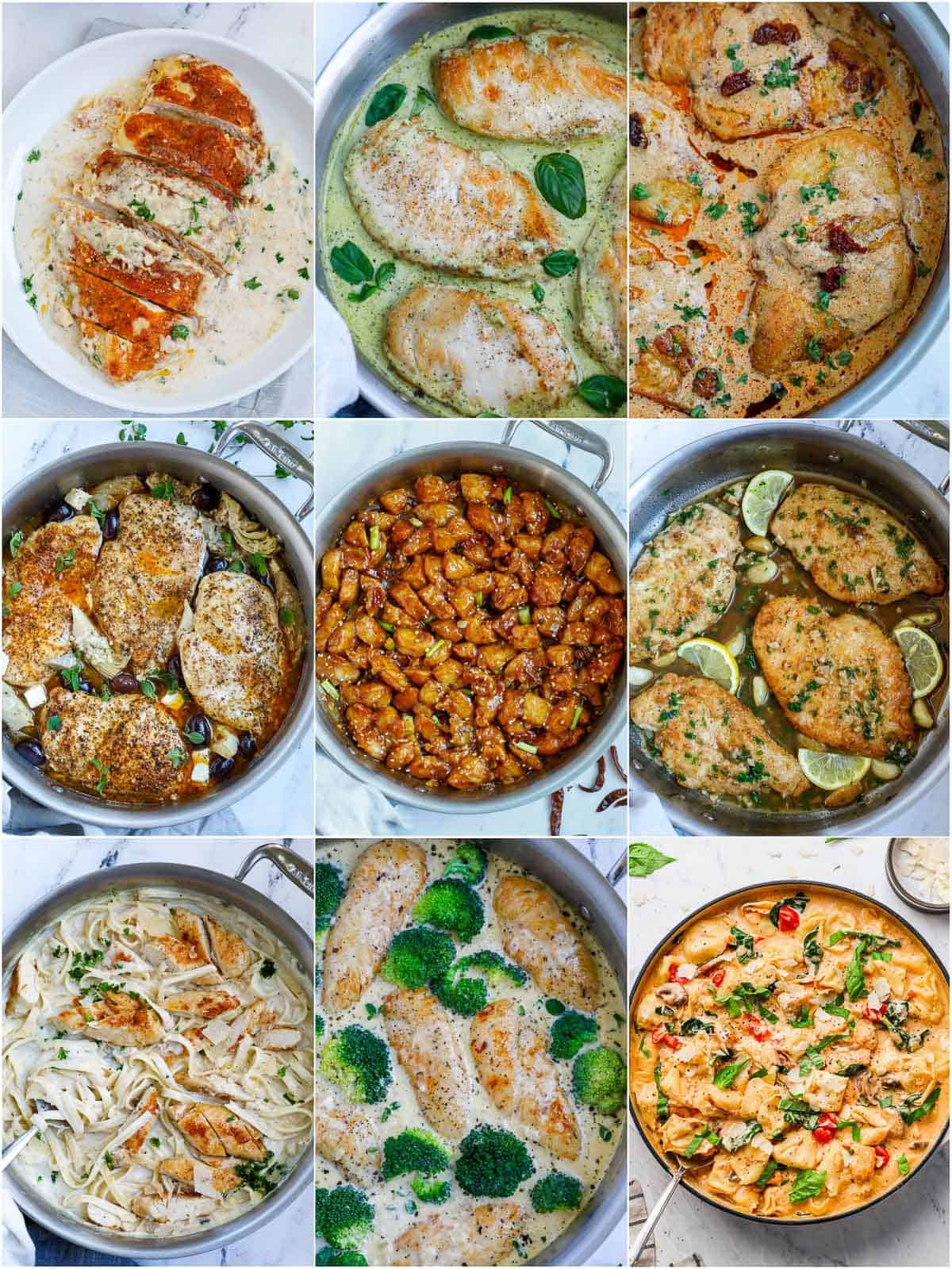 collage post showing 9 Easy Chicken Recipes