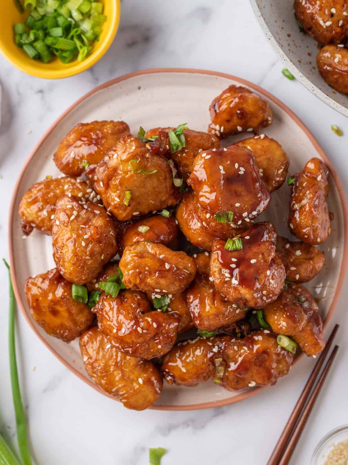 A plate of Crispy Honey Chicken.