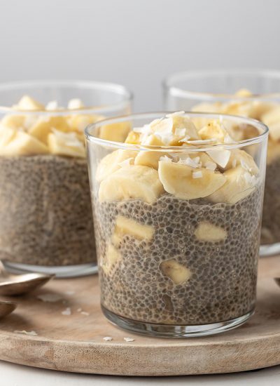 close up shot of the chia pudding cup