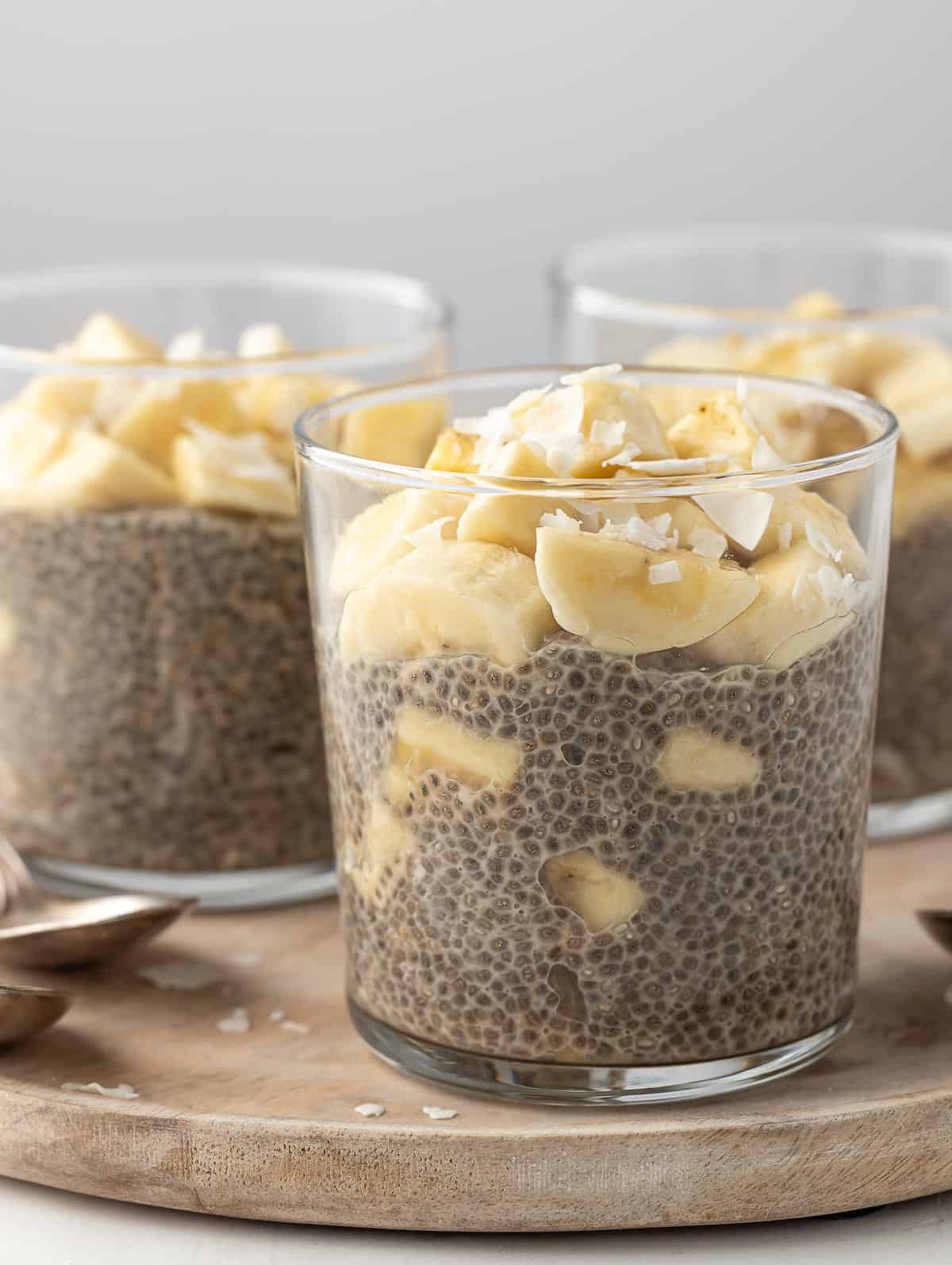 close up shot of the chia pudding cup