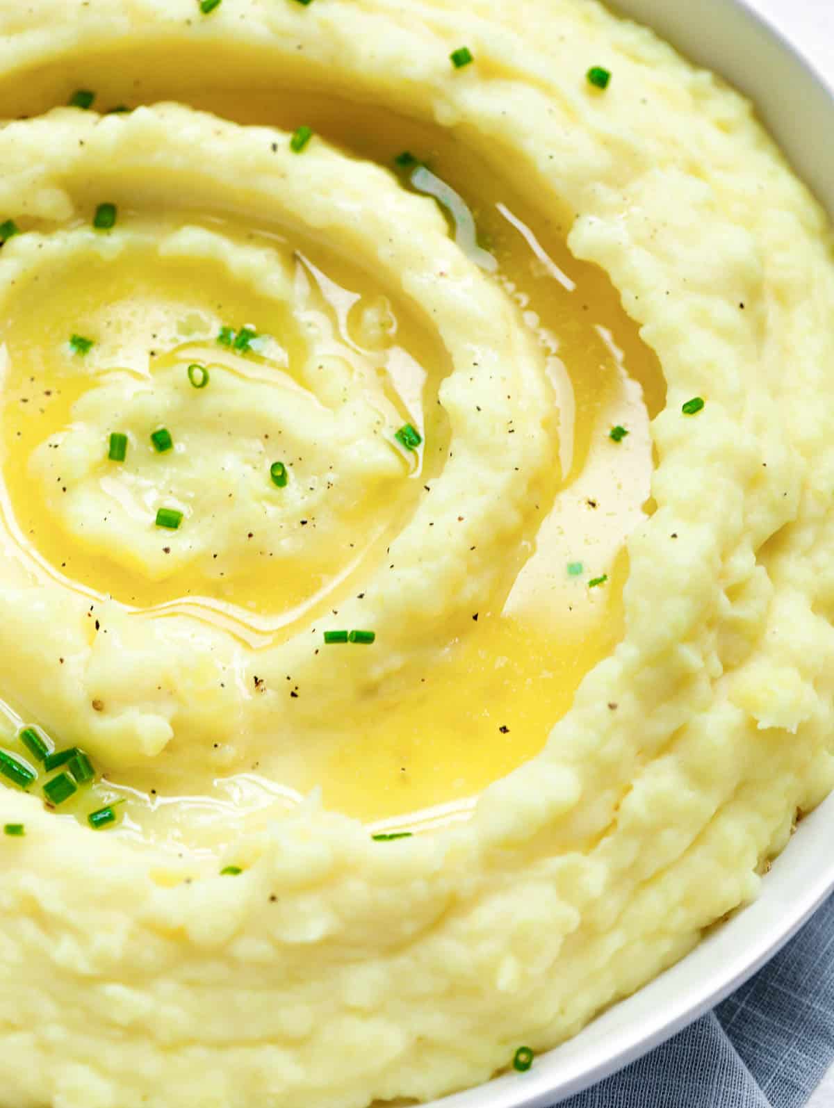 close up shot of the easy mashed potatoes recipe