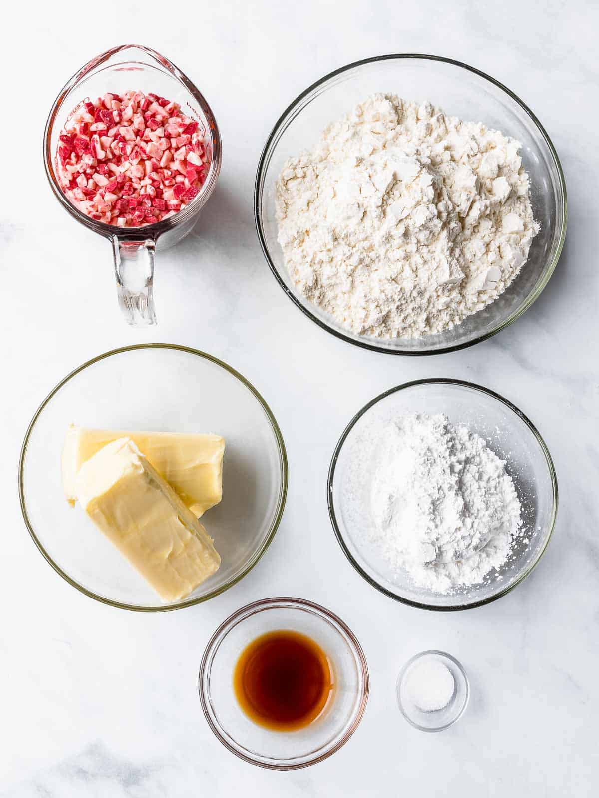 ingredients of the short bread cookies