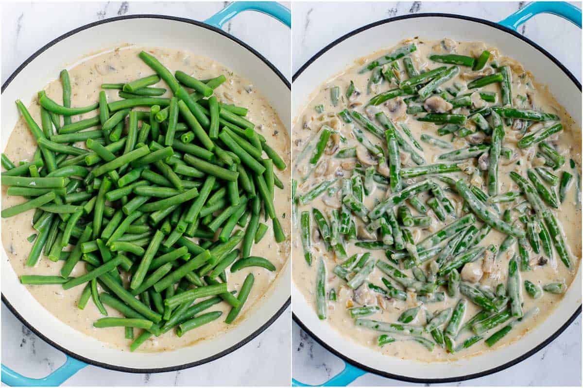 green bean submerged in creamy sauce