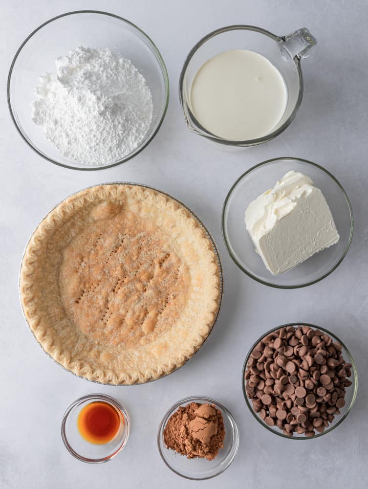 ingredients of french silk pie listed