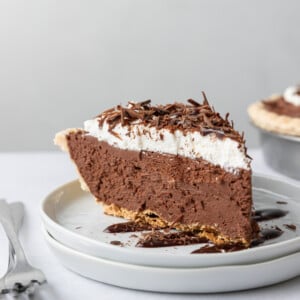 close up shot of french silk pie