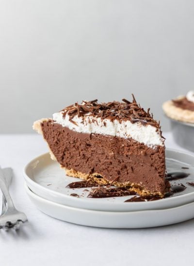 close up shot of french silk pie